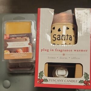 BNIB Santa's Cookies Plug-In Fragrance Warmer W/ 3pkgs Tarts For Warmer